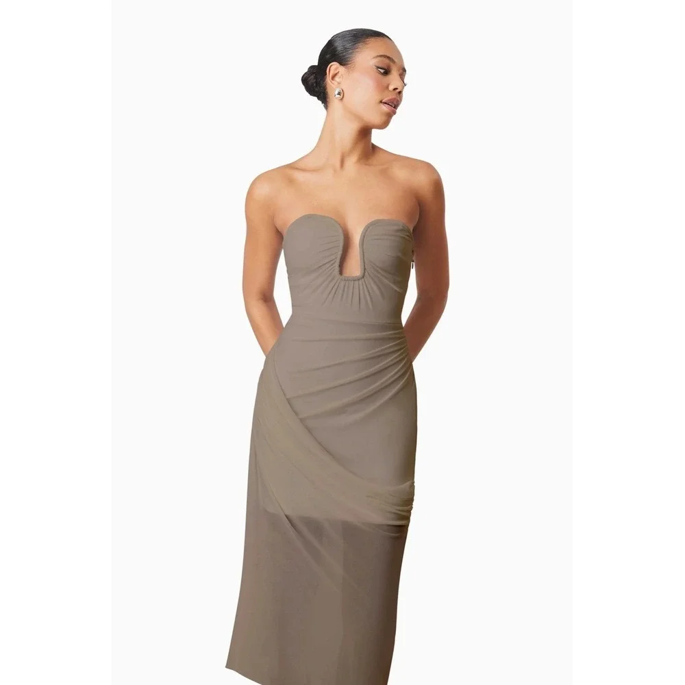NWT Elliatt Phoebe Strapless Midi‎ Dress Sz Small $275
